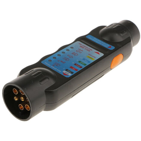Maxter – Testeur de faisceau d'attelage 7 broches – Contrôle rapide câblage remorque et voiture – Boîtier plastique durable – LED indicateurs