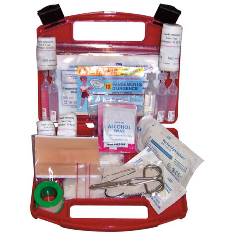 Maxter – Trousse de secours 59 pièces – Coffret d'urgence pour voiture – Matériau polypropylène – Pochettes cristal pour accès rapide