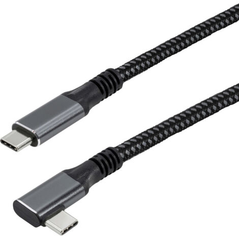 Maxtrack Câble USB USB 3.2 Gen2x2 USB-C® mâle 1 m noir connecteur utilisable des deux cotés, contact