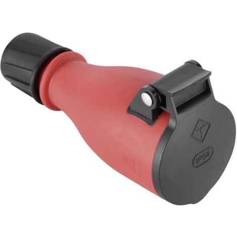 Maxtrack NV 48 KL - Spina de protezione de contatto (plastica, IP54), colore nero e rosso