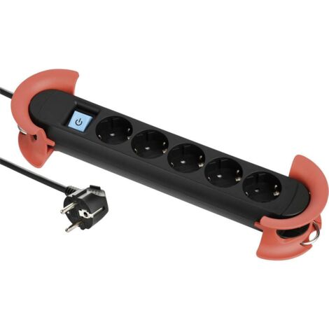 Maxtrack NV 60-5 L Multipresa con interruttore Nero Schuko 1 pz.