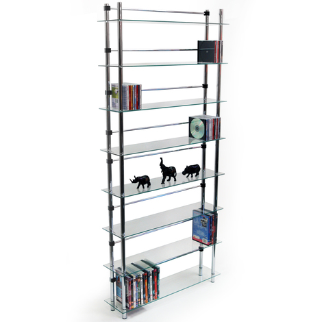 5 Tier 165 DVD//Blu-ray Frosted WATSONS MAXWELL 250 CD//Media Storage Shelves