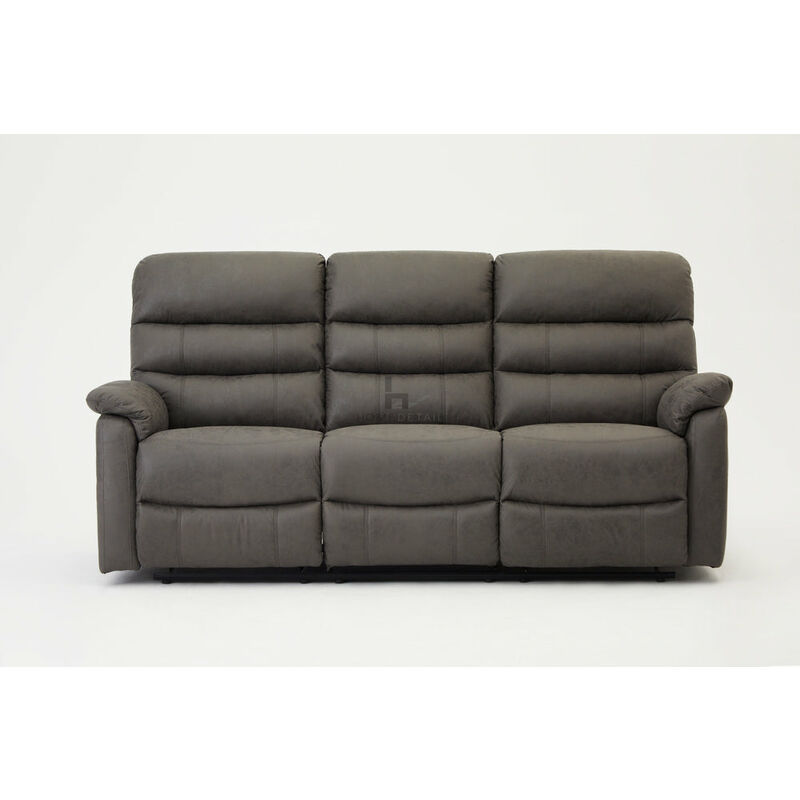 Maxwell Grey Air Leather 3 Seater Recliner Sofa