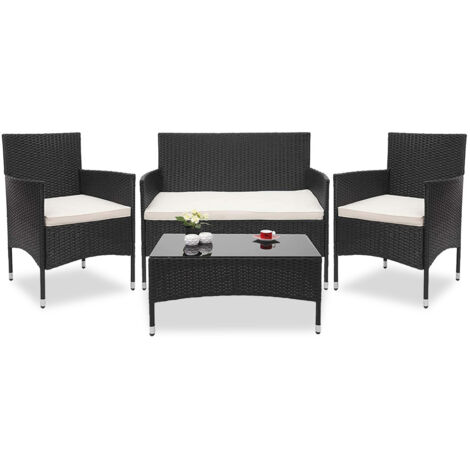 Maxx Jamaica Conjunto Jardin Exterior / Muebles Jardin Exterior con 2 Sillones, 1 Sofá y 1 Mesa Baja di Plastico