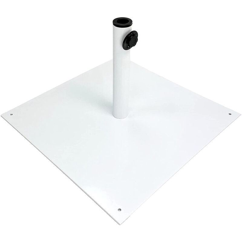 Pied de parasol - Base de parasol carré - 18 kg - 60x60 cm - Acier - Blanc - white - Maxxgarden