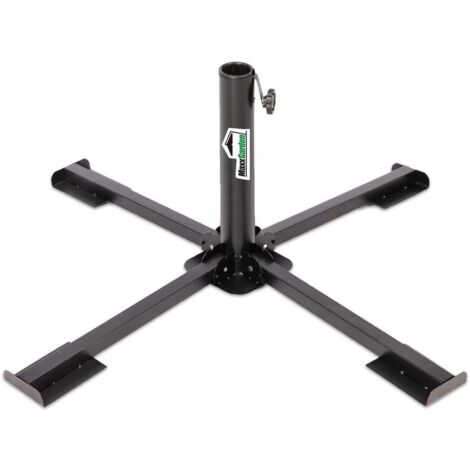 MaxxGarden Base sombrilla - Soporte para sombrilla de Hierro de Cuatro Patas portátil Ajustable Plegable - Soporte para sombrilla para jardín, Camping - 88 x 88 x 36 cm