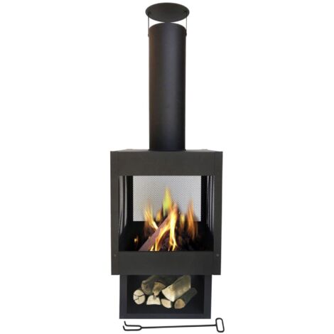 MaxxGarden Brasero Apollo Ø45x113 cm - Cheminée de jardin - Cheminée d’extérieur - Poêle de jardin au bois - Noir