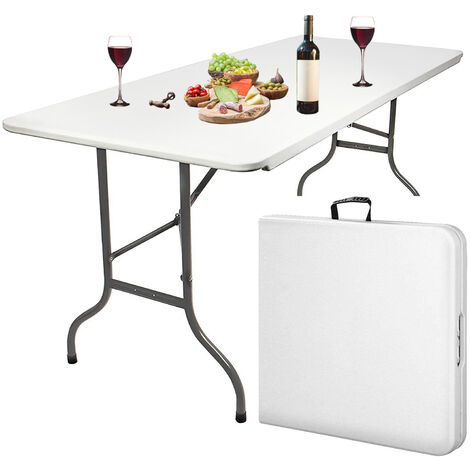 MaxxGarden Campingtisch Klappbar - Klapptisch Camping - Tisch Klappbar Multifunktionstisch - Klapptisch Balkon - 180x74x74 cm - Campingtisch Faltbar - Klapptisch Garten Hochwertig - Weiß - White