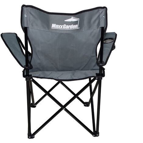 MaxxGarden Chaise de Camping - Chaise Pliante - Pliable - Aluminium - 84 x 52 cm - Gris