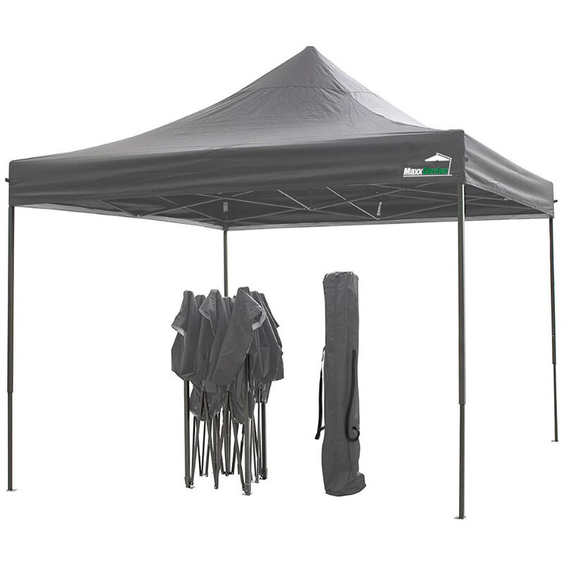 Maxxgarden - Tente de jardin - Pavillon - Easy Up - Imperméable - Pliant - Inclut un sac de transport - 3x3m - Anthracite