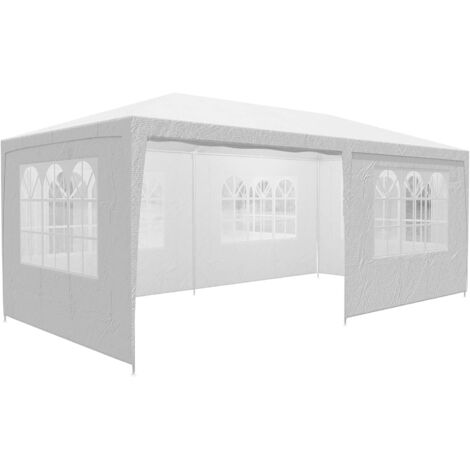 MaxxGarden Garden Gazebo 3x6m - UV 50 + - Repelente al agua - 18m² - Gazebo - Carpa de jardín - 6 mosquiteras enrollables - 6 ventanas - Blanco