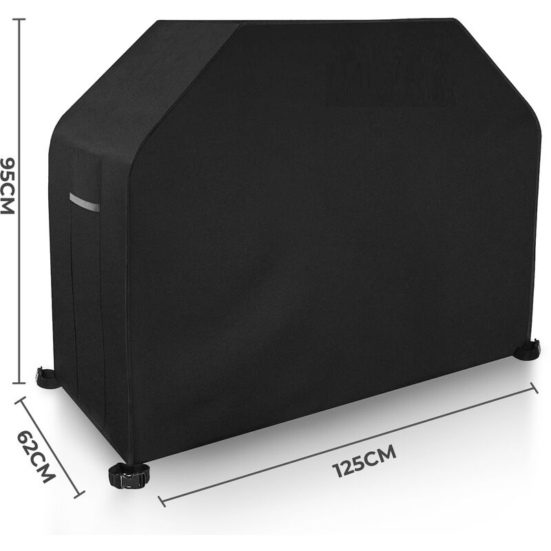 MaxxGarden Housse Barbecue avec Cordon de Serrage supplémentaire - 125 x 62 x 95cm - Noir
