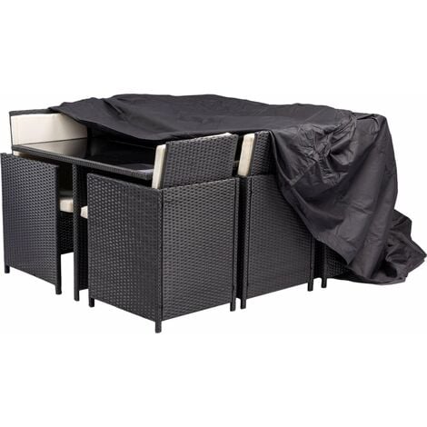 MAXXGARDEN Housse pour Mobilier de Jardin - Résistant aux Intempéries - Imperméable - Oxford Polyester - 242 x 162 x 100 cm - Noir