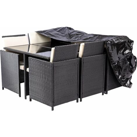 MAXXGARDEN Housse pour Mobilier de Jardin - Résistant aux Intempéries - Imperméable - Oxford Polyester - 242 x 162 x 100 cm - Noir