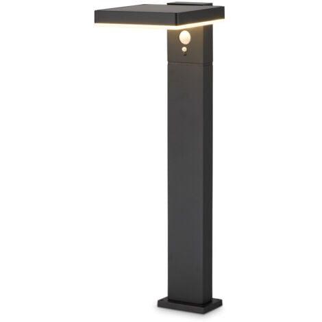 MaxxGarden Lampe solaire exterieur 50 cm - Éclairage de pelouse extérieur - LED Éclairage exterieur avec detecteur - LED eclairage exterieur solaire - Noir