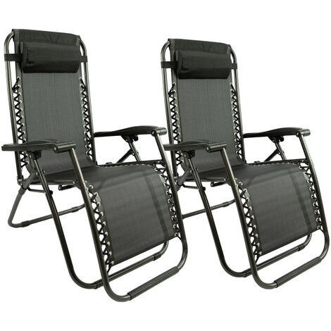 MaxxGarden Lot de 2 Chaise longue inclinable en textilene - Chaise Longue Pliable avec Dossier réglable - jusqu'à 150 kg