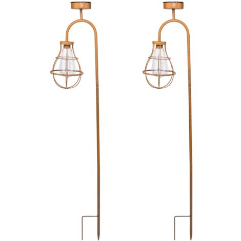 MaxxGarden Luces solares Jardín - 2 Pcs - IP44 - LED al Aire Libre Lamparas solares Jardín/Paisaje Impermeable - Energía Solar Luces Jardín - Luz Solar de Césped Para Pasillo, Césped, Patio -17x90 cm