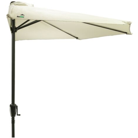 MaxxGarden Ombrellone da Balcone Ø250 cm Semicircolare - Ombrellone da Giardino, da Terrazza, Protezione Solare UV 50+ - Senza Base - Colore Grigio