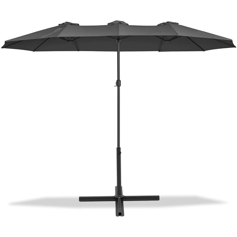Maxxgarden - Parasol - Parasol à mât - xxl - 460x270cm - Anthracite - Incl. pied en croix