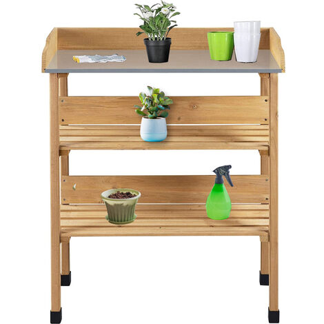 MAXXGARDEN 76x37x92 cm - Gartenarbeitstisch - Holztisch - Gartentisch - Gärtnertisch - Pflanzentisch