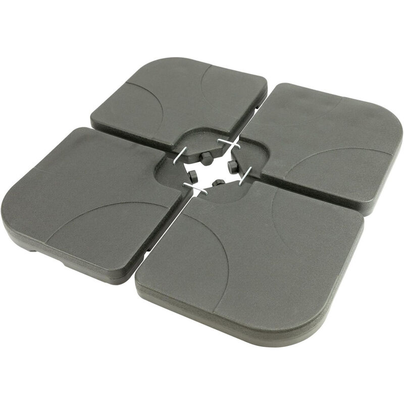 Pied de parasol - Dalle pour parasol à lester - 50x50cm - 60kg une fois remplie - Noir - Maxxgarden
