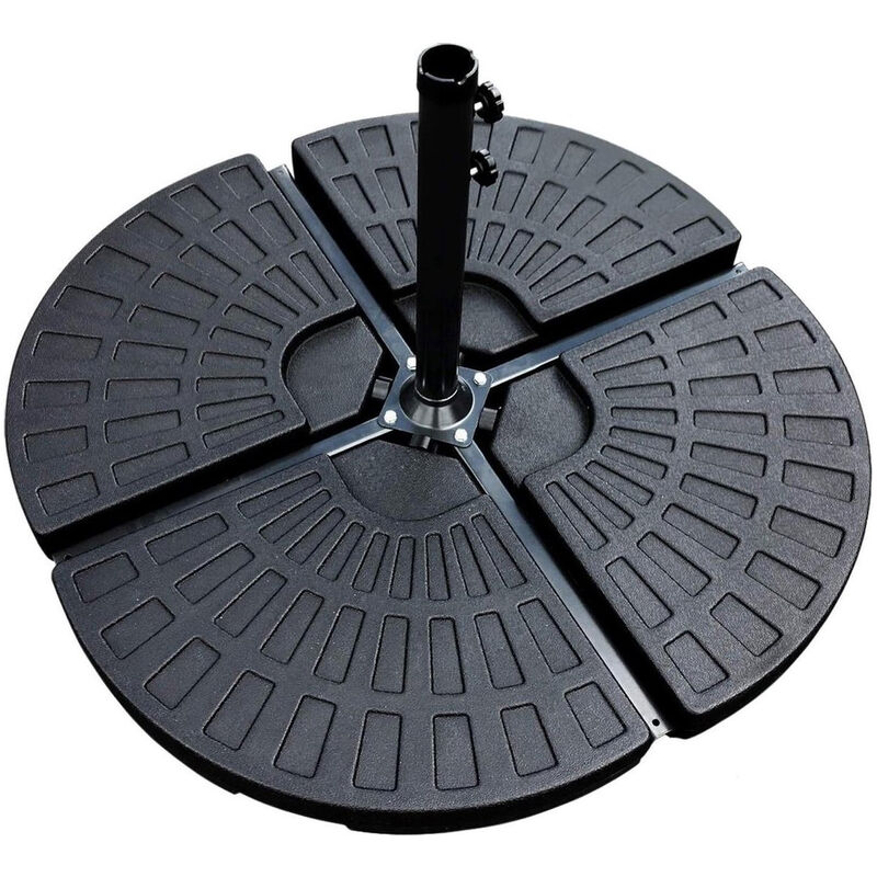 MaxxGarden Pied de parasol - Dalle pour Parasol à Lester 50x50cm - 4 pcs - 60kg une Fois Remplie - Noir