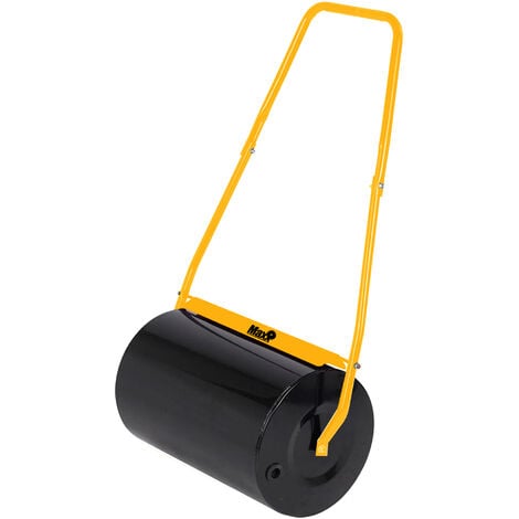 MAXXGARDEN 70 cm - Rouleau à Gazon pour Une Belle pelouse et Contre Les Bosses - Rouleau de jardin - Rouleau à main - A remplir de sable ou d'eau - Ø33cm - 50L - Jaune/Noir