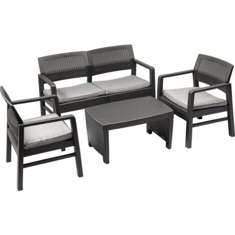 MaxxGarden Salón de jardín – Salón exterior – Detente de jardín – Negro