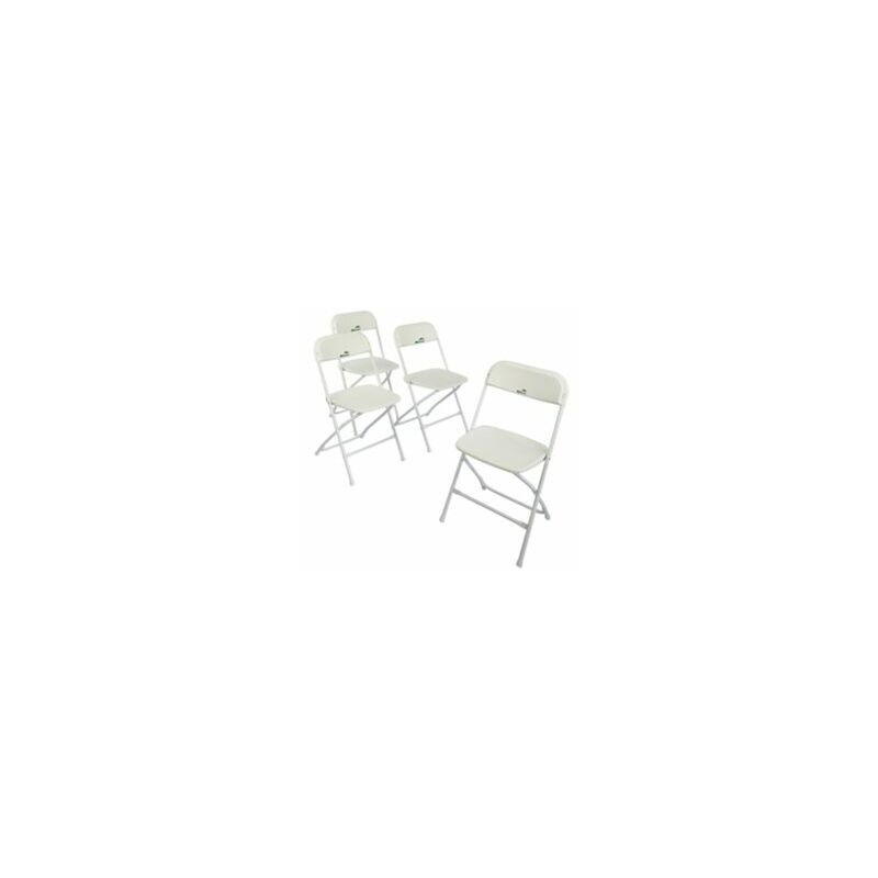 MaxxHome Ensemble de chaises pliantes - 4 x chaises pliantes - chaise de camping - mobilier de terrasse - 80 x 40 x 44 cm - 3Kg - Blanc - white