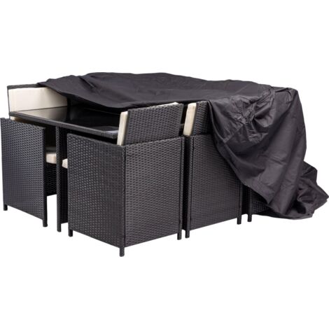 MaxxGarden Set di Copertura Protettiva per Giardino – Impermeabile per Uso Intensivo – Protezione per Arredamento da Esterno – 225 x 143 x 90 cm – Colore Nero