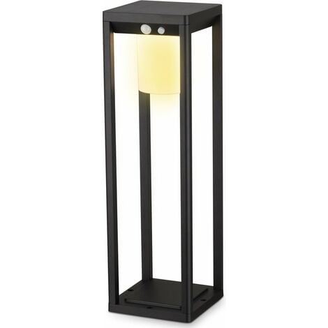 MAXXGARDEN 15x50 cm - IP54 - Gartendeko - Solar Außenleuchte - Solarleuchte mit Bewegungsmelder - Solarleuchten Außen - Solar Lamp Outdoor - Schwarz