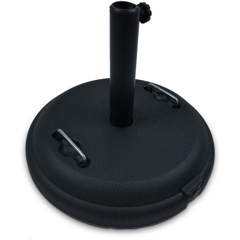 MaxxGarden Sonnenschirmständer (22kg) - Sonnenschirmständer Balkon mit Beton - Sonnenschirm Ständer Boden für Ampelschirme mit Einstellbarer Rohraufnahme - Kunststoff Sonnenschirmbasis - Schwarz