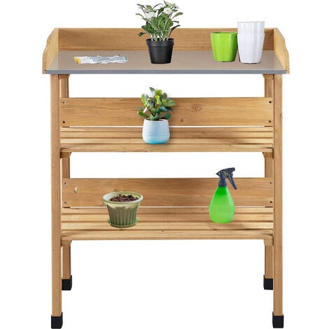 MaxxGarden Table de rempotage - Table de travail de jardin - 76x37x92cm - Bois