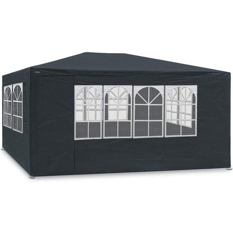 Tente de Réception 3x3 m - 9m² - Tonnelle de jardin - Barnum - Pliable - Avec Panneaux Latéraux - Protection uv 50+ - Anthracite - black - Maxxgarden