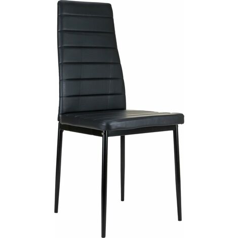 MaxxHome Chaise de salle à manger en plastique - Noir - set de 2