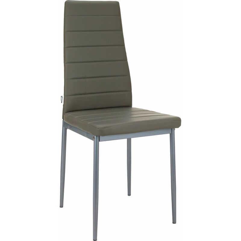 Chaises de Salle à Manger - Lot de 2 Chaises - Chaises en Similicuir - Gris - Maxxhome