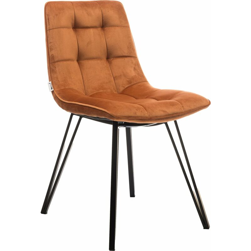 chaise de salle à manger velvet/stuff - orange - set of 2 - maxxhome