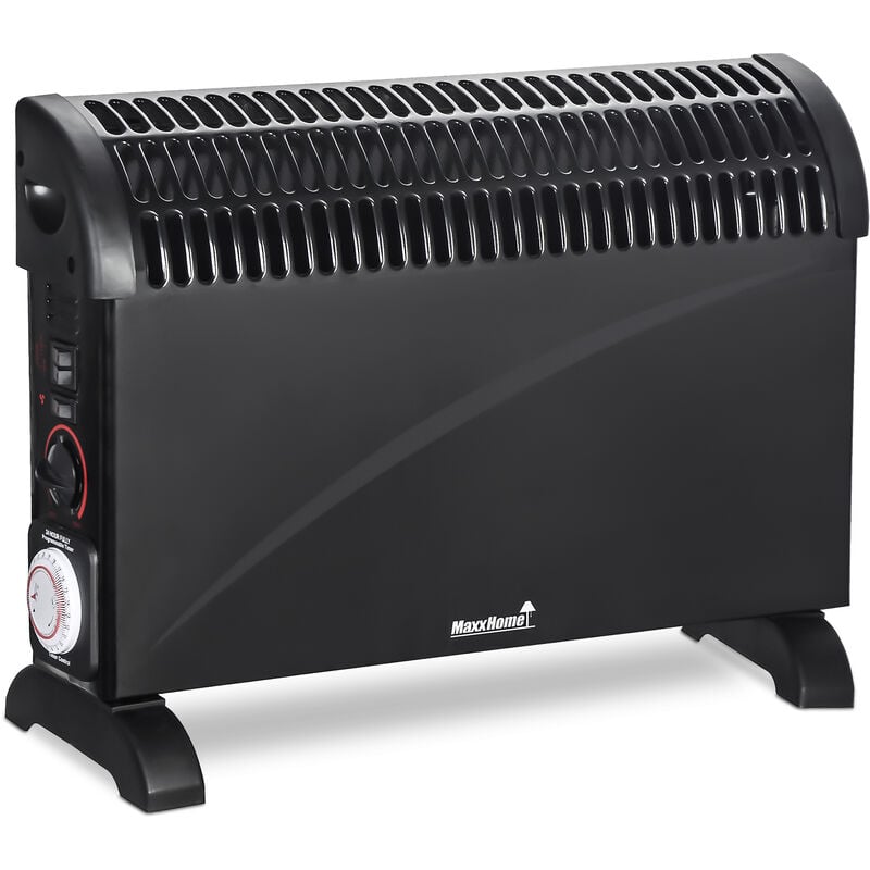 Radiateur convecteur - 2000 w - 30 m² - avec 3 niveaux de puissance - 750w 1250w 2000w - Noir - Maxxhome