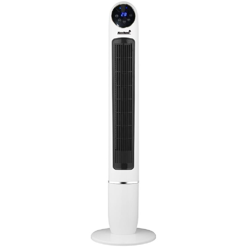 Ventilateur colonne oscillant Maxxhome FT-120 50W 3 vitesses H123cm D1230cm Blanc-Noir