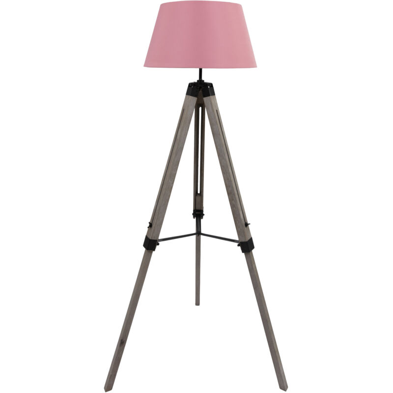 MaxxHome Eclairage d'intérieur - Lampadaire Lilly - Réglable Bois - 145 cm - Rouge/Rose