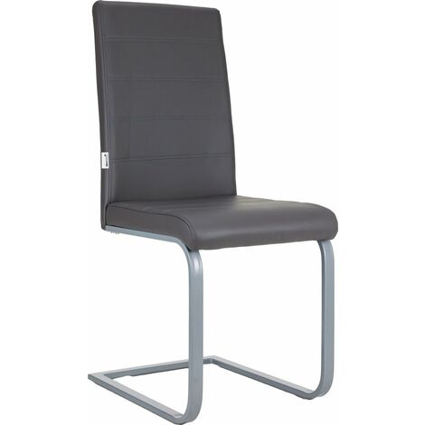 MaxxHome Maubles de salle à manger - Chaise en cuir artificiel  - Lot de 2 - Noir