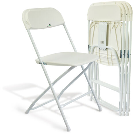 MaxxHome Set di sedie pieghevoli - 4 x sedie pieghevoli - sedia da campeggio - mobili da giardino - 80 x 40 x 44 cm - 3Kg - Bianco