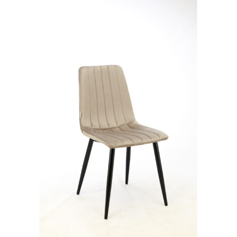 MaxxHome Silla de Comedor Terciopelo/Tela - Gris - juego de 2