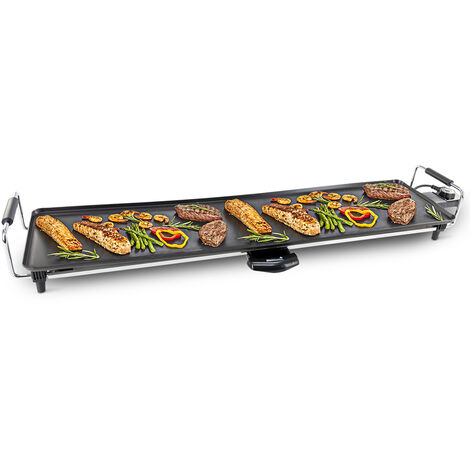 MaxxHome Teppanyaki Plaque - Plaque de cuisson électrique - Plaque de cuisson XXL - Gril de table - Couche antiadhésive - 1800W - Black