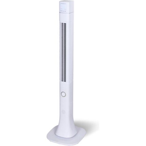 MaxxHome Ventilatore a Torre per la Camera da Letto con Telecomando - Ventilatore Alto da 123 cm per Casa e Ufficio - 50W - Bianco e Nero - Ventilatore per Raffreddamento e Sonno con 3 Modalità
