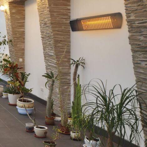 MAXXMEE Infrarot Wärmestrahler für wohlige Wärme auf Terrasse und Balkon Energieeffiziente Oberfläche 2 Leistungsstufen Timer Fernbedienung IP54