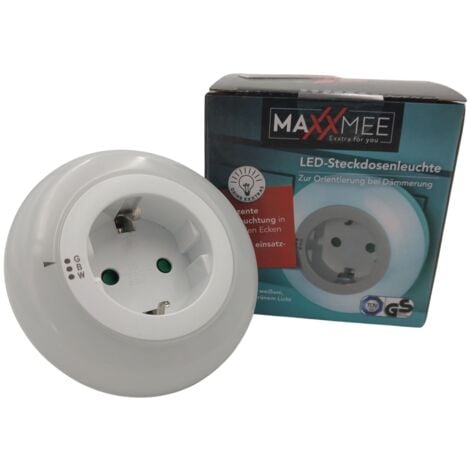 MAXXMEE LED-Steckdosenleuchte Nachtlicht Lichtsensor 3 Farben Beleuchtung