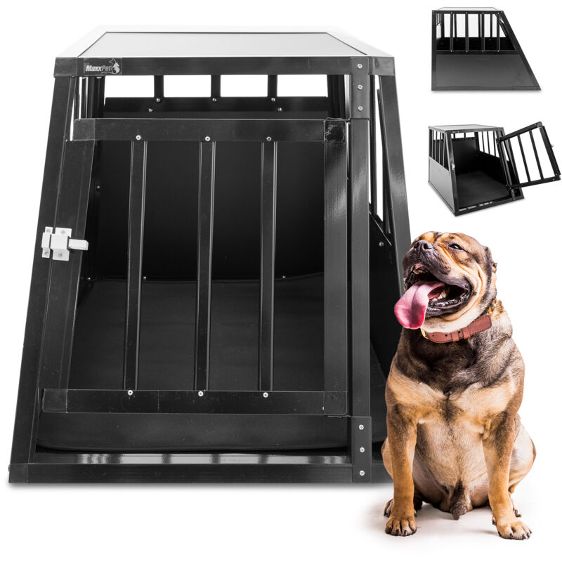 Maxxpet - Cage pour Chien 54x69x50 cm - Caisse De Transport pour Chien Pliable - 1 Porte - Cage Chien Voiture en Aluminium Pro - pour Chien Et Chat