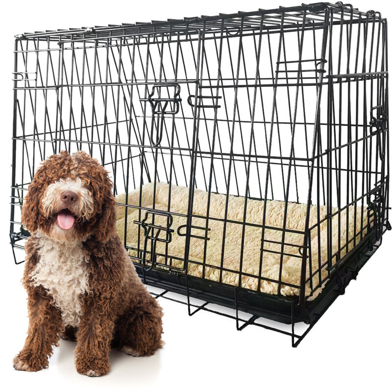 Maxxpet - Cage pour Chien – Cage Voiture – Cage de Transport – Pliable – 93x68x70 cm – Noir – Avec Plaid Inclus