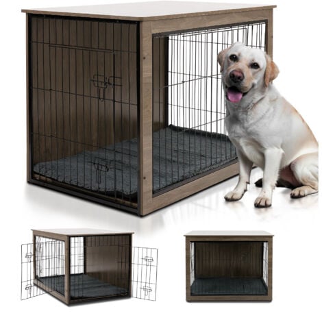 MaxxPet Cage pour chien en bois 110x74x80 cm - Caisse pour chien - Cage pour chien pour la maison - Niche pour chien - Marron